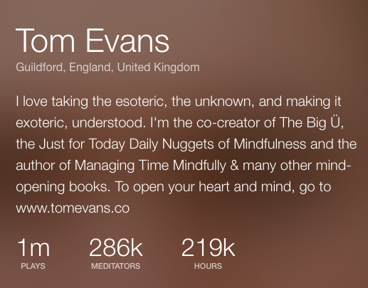 1 million listens Insight Timer Tom Evans