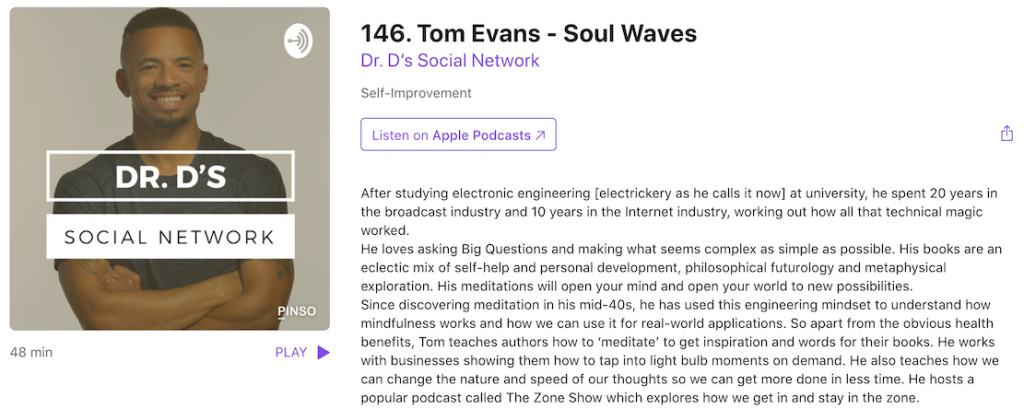 Tom Evans Talking About Soulwaves with Dr Darian Parker