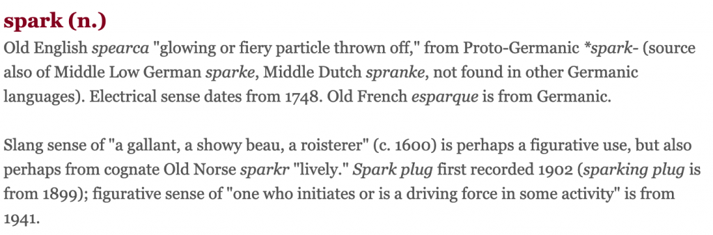 Etymology of Spark